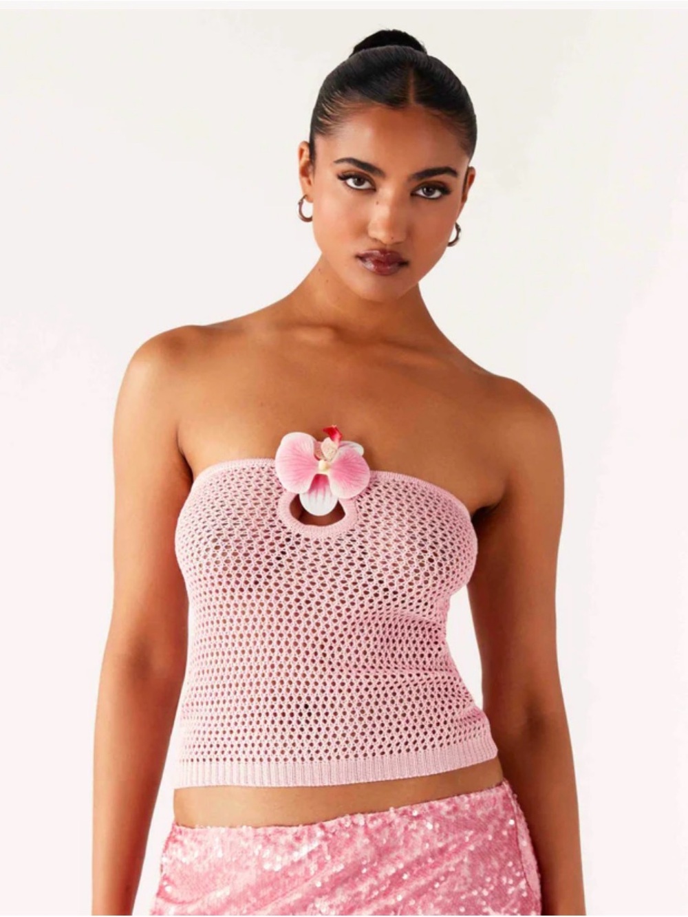 Peppermayo Galia crochet top - pink (XS/S)